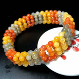 Colorful Hetian Jade Bracelet Jadite Beads Jewelry for Women