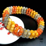 Colorful Hetian Jade Bracelet Jadite Beads Jewelry for Women