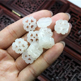 Hetian Jade Four Leaf Clover Pendant Earrings Set