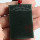Handcarved Hetian Jade Peace Pendant Retro Jewelry