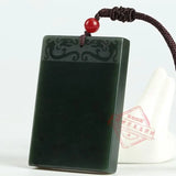 Handcarved Hetian Jade Peace Pendant Retro Jewelry