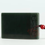 Handcarved Hetian Jade Peace Pendant Retro Jewelry
