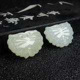Handcarved Hetian Jade Butterfly Jewelry Set
