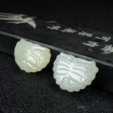 Handcarved Hetian Jade Butterfly Jewelry Set