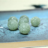 Real Hetian Jade Carved Flower Ball Bracelet Necklace DIY