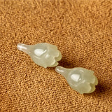 Hetian Jade Magnolia Flower DIY Earrings Necklace Accessories
