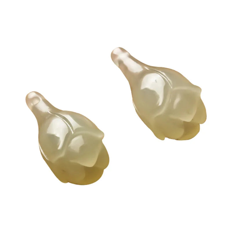 Hetian Jade Magnolia Flower DIY Earrings Necklace Accessories