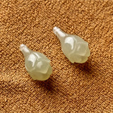 Hetian Jade Magnolia Flower DIY Earrings Necklace Accessories