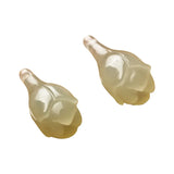 Hetian Jade Magnolia Flower DIY Earrings Necklace Accessories
