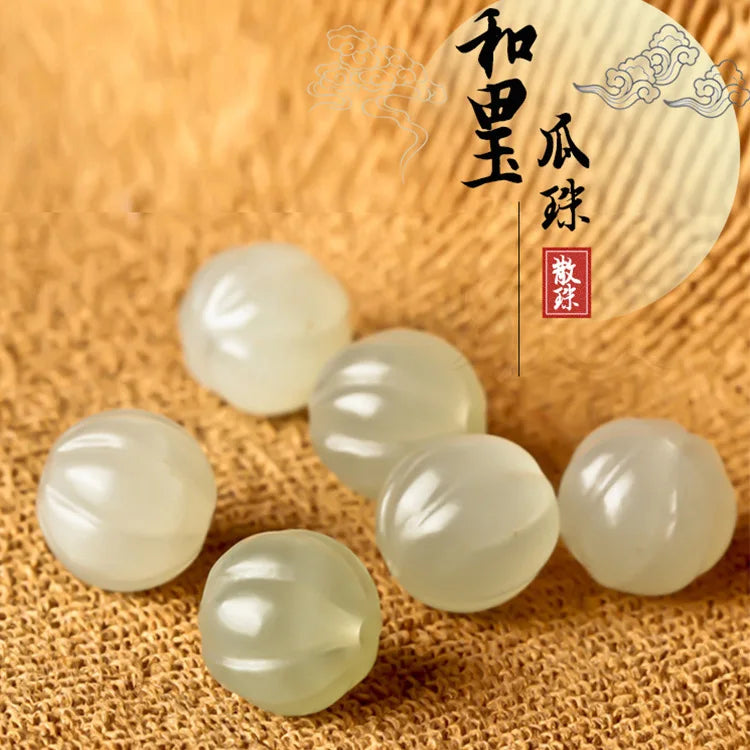 Hetian Jade Melon Shape Bracelet Necklace DIY