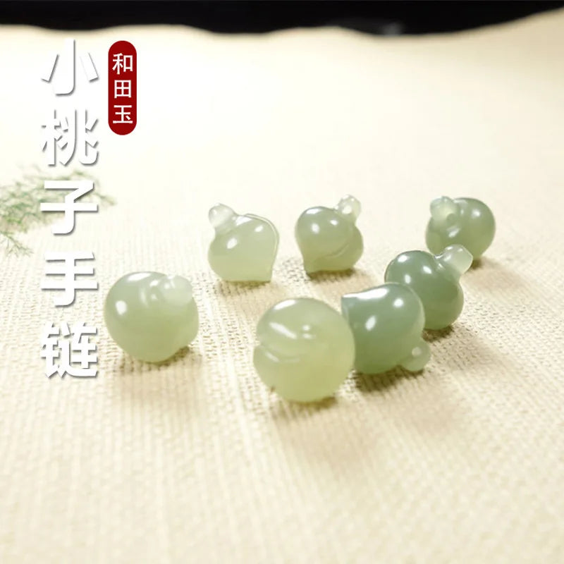Hetian Jade Peach Bracelet Necklace DIY