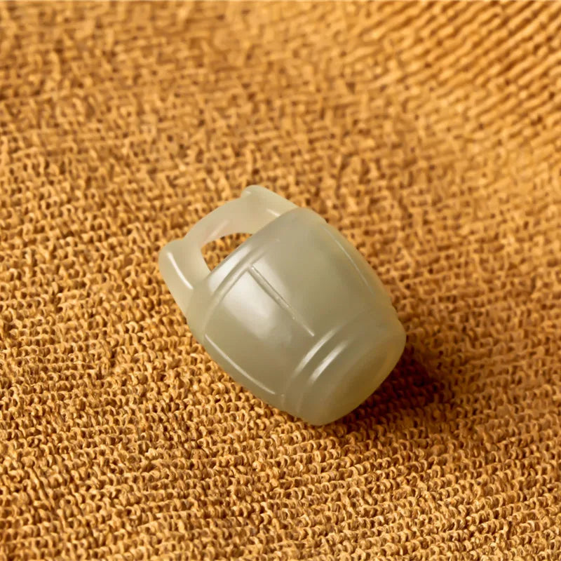 Handcarved Hetian Jade Small Bucket Beads DIY Bracelets Necklace Accessories