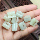 Hetian Jade Safety Lock Pendant Earring Set