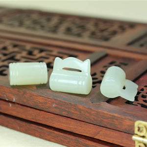 Hetian Jade Safety Lock Pendant Earring Set