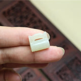 Hetian Jade Safety Lock Pendant Earring Set