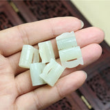 Hetian Jade Safety Lock Pendant Earring Set