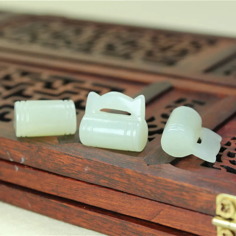 Hetian Jade Safety Lock Pendant Earring Set