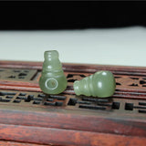 Hetian Jade Three Ports DIY Pendant Earring Set for Women