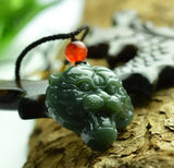 Hetian Jades Tiger Pendant - Zodiac Tiger Head Jewelry