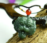 Hetian Jades Tiger Pendant - Zodiac Tiger Head Jewelry