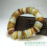 Hetian Raw Irregular Jade Bracelet Beads Bangle Jadeite Jade Jewelry Men
