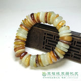 Hetian Raw Irregular Jade Bracelet Beads Bangle Jadeite Jade Jewelry Men