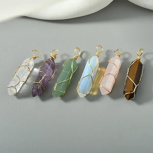 Hexagonal Column Crystal Wire Necklace Pendant DIY Jewelry Material