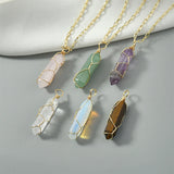 Hexagonal Column Crystal Wire Necklace Pendant DIY Jewelry Material