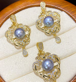 Platinum Gray Pearl 18KGP Pendant Necklace