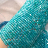 Natural Ice Amazonite 3-3.5mm Cube Faceted Beads Jewelry Making
