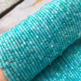 Natural Ice Amazonite 3-3.5mm Cube Faceted Beads Jewelry Making
