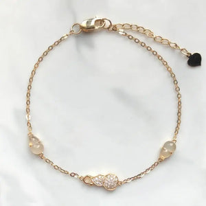 Ice Chalcedony Bracelet with Gourd Silver Pendant & Diamond Inlay