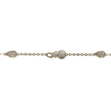 Ice Chalcedony Bracelet with Gourd Silver Pendant & Diamond Inlay