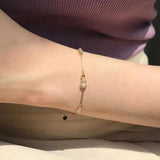 Ice Chalcedony Bracelet with Gourd Silver Pendant & Diamond Inlay