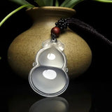 Natural Ice Agate Chalcedony Gourd Fulu Pendant for Men and Women
