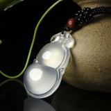 Natural Ice Agate Chalcedony Gourd Fulu Pendant for Men and Women