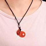 Red Agate Money Bag Pendant Necklace