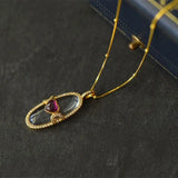 Romantic Heart-Shaped Chalcedony Pendant Necklace