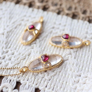 Heart-Shaped Chalcedony Pendant Necklace