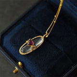 Romantic Heart-Shaped Chalcedony Pendant Necklace