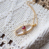 Heart-Shaped Chalcedony Pendant Necklace