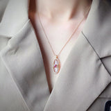Heart-Shaped Chalcedony Pendant Necklace