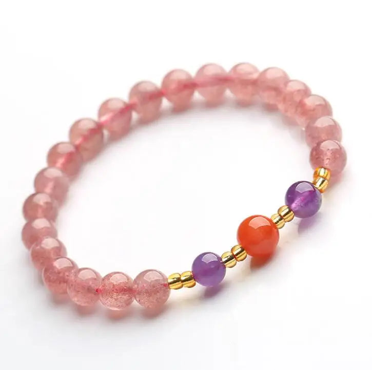 Natural Ice Strawberry Crystal Bracelet DIY Jewelry