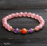Natural Ice Strawberry Crystal Bracelet DIY Jewelry