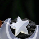 Natural Ice Chalcedony Pendant Sweet Star Moon Necklace