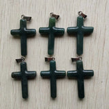 Natural Agate Cross Pendants for Necklaces 6pcs/lot