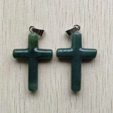 Natural Agate Cross Pendants for Necklaces 6pcs/lot