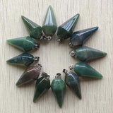 Natural Agate Pyramid Pendant for Jewelry Making 12pcs/lot