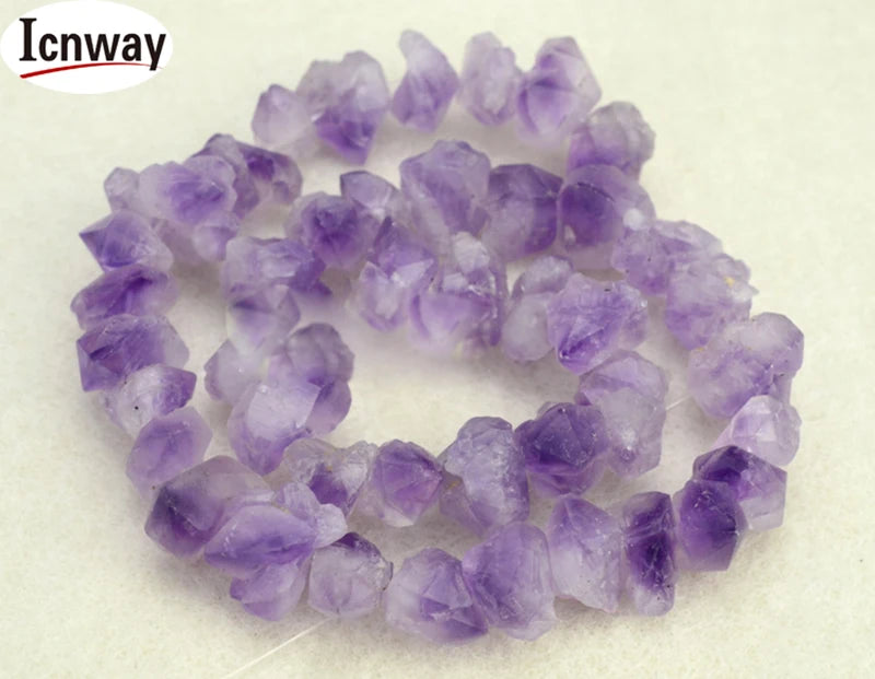 Amethyst Raw Stone Beads 15inches DIY Jewelry Making