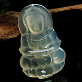 Natural Jade Australian Ice Jade Myelin Guanyin Yusa Jade Pendant